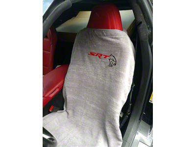 Seat Towel with SRT Hellcat Logo; Gray (Universal; Some Adaptation May Be Required)