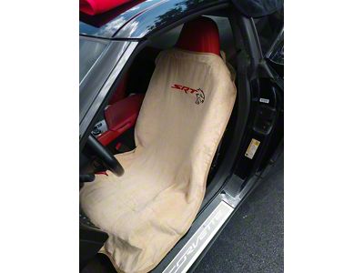 Seat Towel with SRT Hellcat Logo; Tan (Universal; Some Adaptation May Be Required)