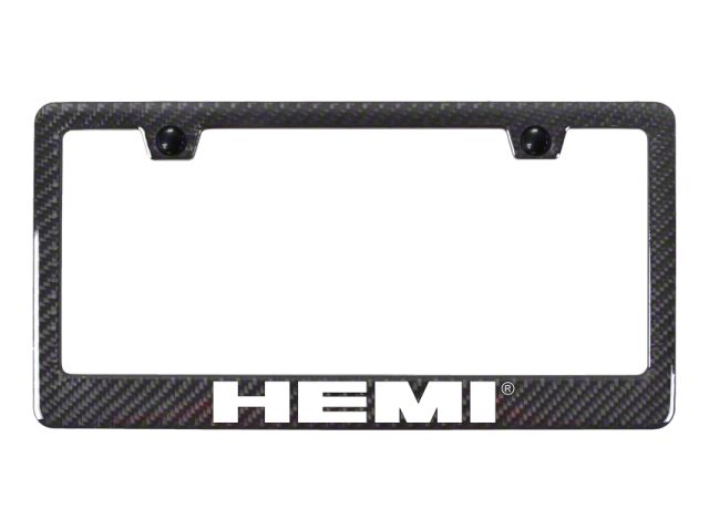 Autogold HEMI Carbon Fiber License Plate Frame; White (Universal; Some Adaptation May Be Required)