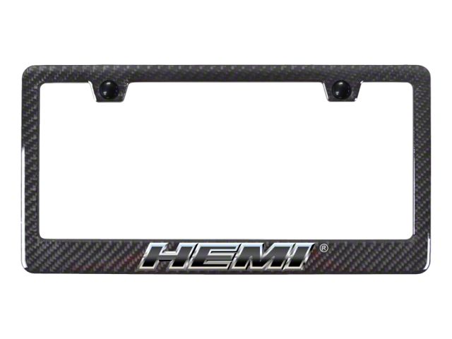 Autogold HEMI Slant Carbon Fiber License Plate Frame; Chrome (Universal; Some Adaptation May Be Required)