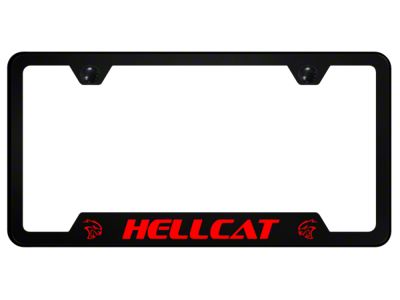 Hellcat Notched License Plate Frame; Red (Universal; Some Adaptation May Be Required)