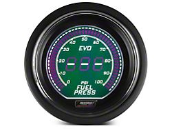 Prosport 52mm EVO Series Fuel Pressure Gauge; Electrical; Green/White (Universal; Some Adaptation May Be Required)