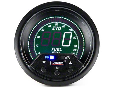 Prosport 60mm Premium EVO Series Fuel Pressure Gauge; Electrical; Blue/Red/Green/White (Universal; Some Adaptation May Be Required)