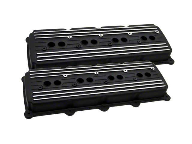 Aluminum Valve Covers; Black (05-24 V8 HEMI Jeep Grand Cherokee WK & WK2, Excluding Trackhawk)