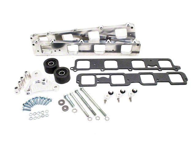 Aluminum Hellcat Supercharger to Head Adapter Plates and Idler Bracket Kit; Machined (05-24 V8 HEMI Jeep Grand Cherokee WK & WK2, Excluding Trackhawk)