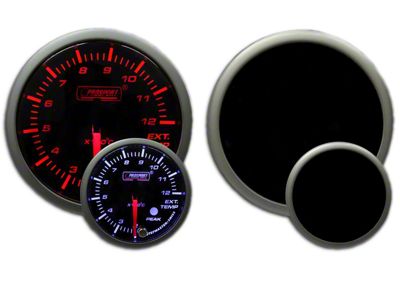 Prosport 52mm Metric Premium Series Exhaust Gas Temperature Gauge; Electrical; Amber/White (Universal; Some Adaptation May Be Required)