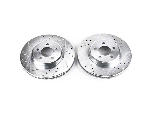 PowerStop Evolution Cross-Drilled and Slotted Rotors; Front Pair (06-22 V6 Charger w/ Single Piston Front Calipers)