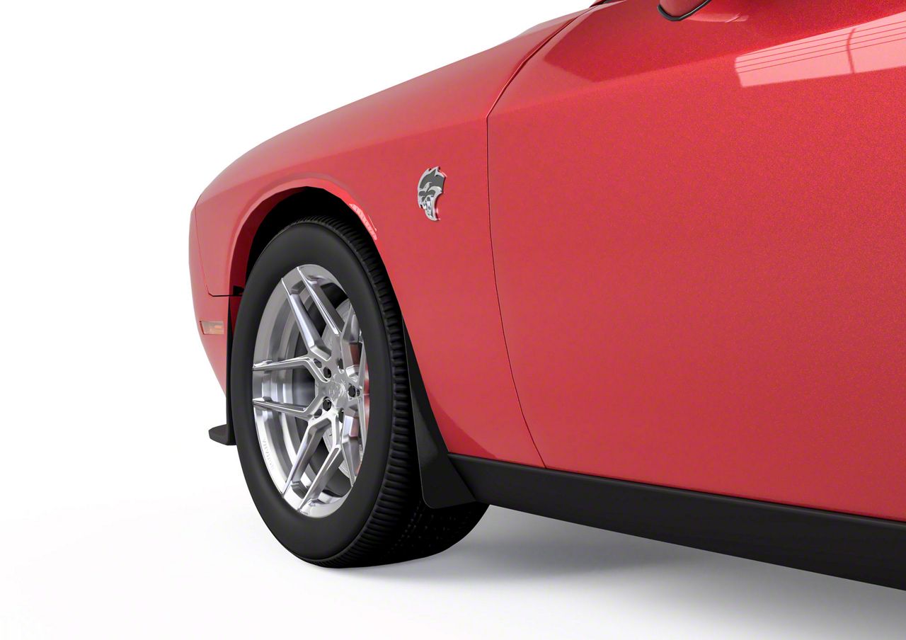 Challenger Mud Flaps; Front; Textured Black (15-22 Challenger Hellcat ...