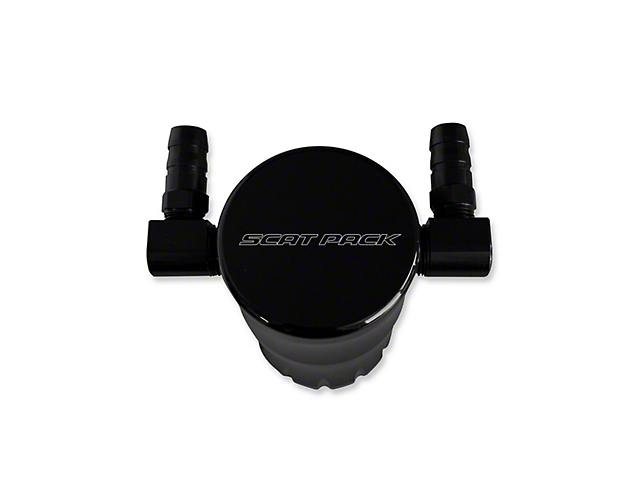 American Brothers Design Black Oil Catch Can with Scat Pack Font (09-23 5.7L HEMI, 6.4L HEMI Challenger)