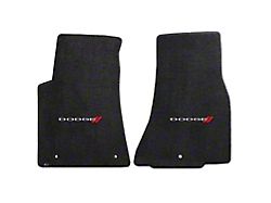 Lloyd Ultimat Front Floor Mats with Dodge Logo; Black (11-23 Challenger, Excluding AWD)