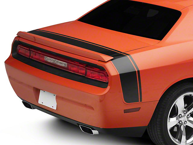 SEC10 Scat Pack Style Tail Stripe; Gloss Black (08-22 Challenger)