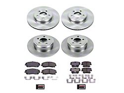 PowerStop OE Replacement Brake Rotor and Pad Kit; Front and Rear (09-10 Challenger SE; 11-23 Challenger SE, SXT w/ Single Piston Front Calipers)