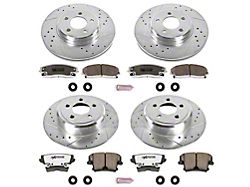 PowerStop Z26 Street Warrior Brake Rotor and Pad Kit; Front and Rear (06-22 V6 Charger w/ Single Piston Front Calipers)