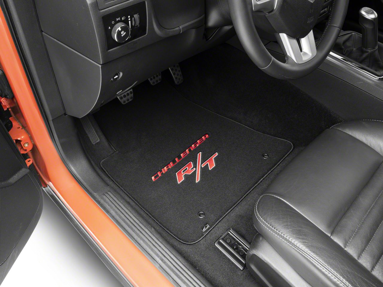 Lloyd Challenger Velourtex Front Floor Mats with Challenger and Red RT