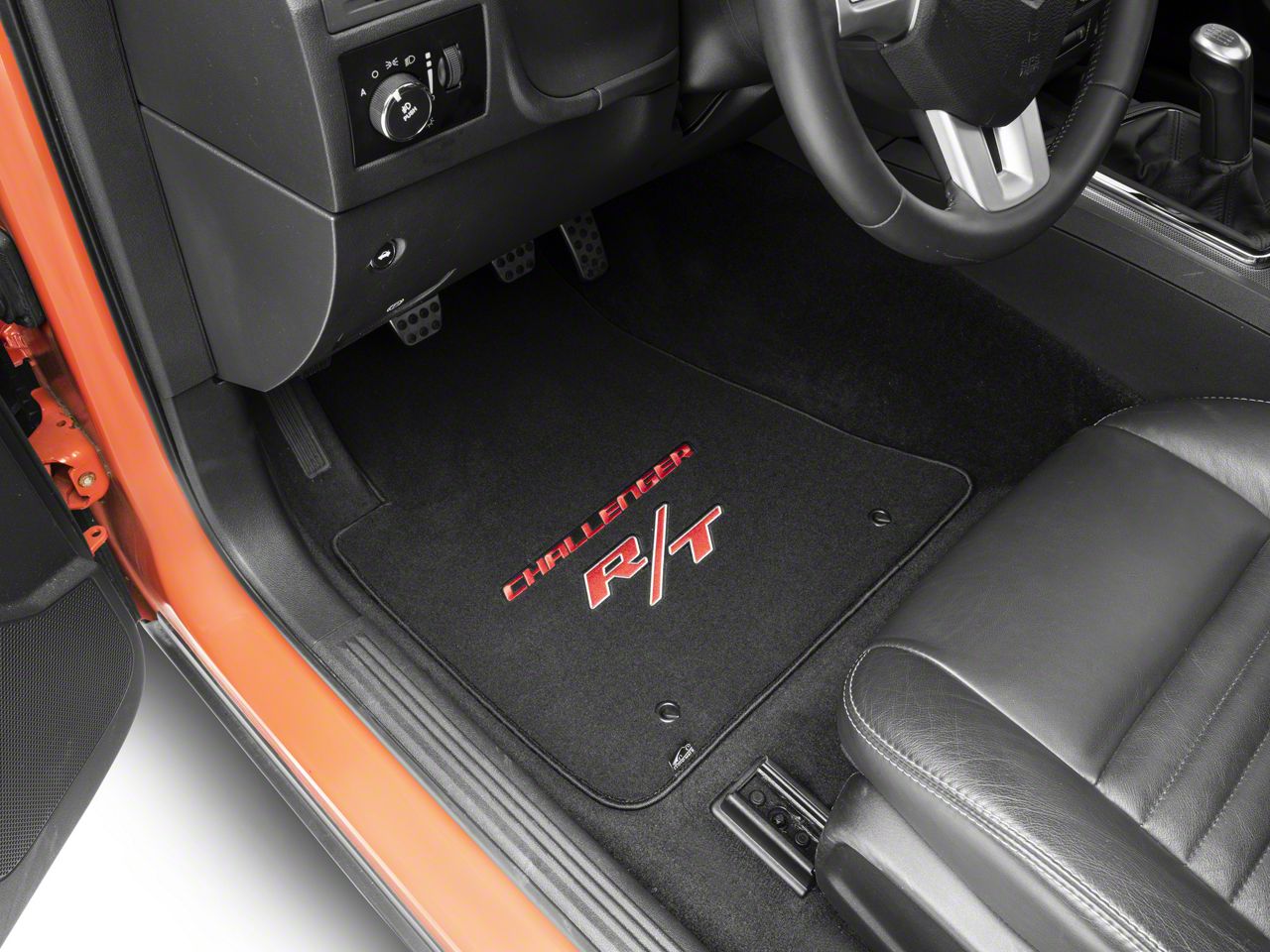 Lloyd Challenger Velourtex Front Floor Mats with Challenger and Red RT