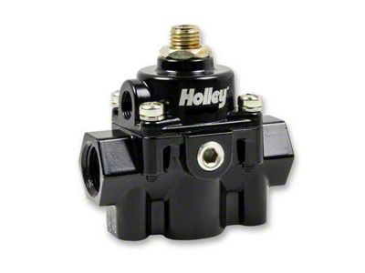 Holley Diecast Bypass Style Carbureted Fuel Pressure Regulator; Black