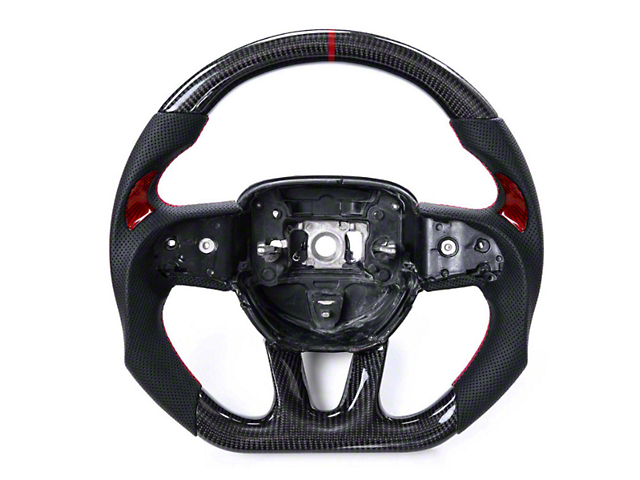 OEM Carbon Fiber Steering Wheel with Red Carbon Fiber Inlay (15-23 Challenger)