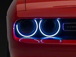 Oracle Pre-Installed Halo Headlight Bezels; ColorSHIFT (15-23 Challenger)