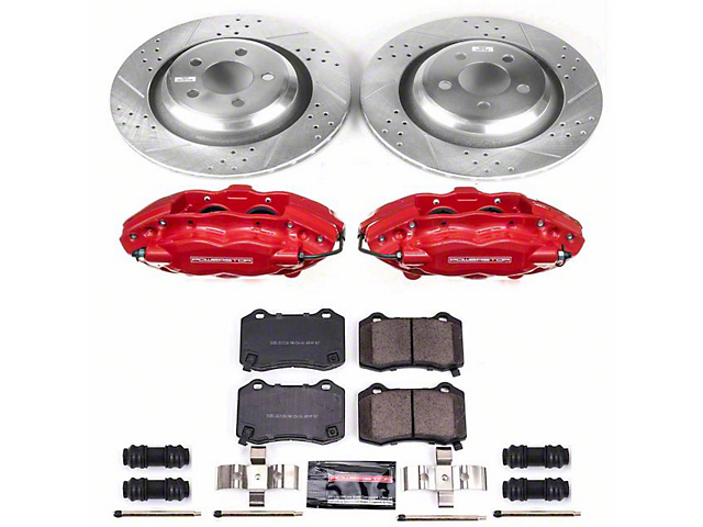 PowerStop Z23 Evolution Sport Brake Rotor, Pad and Caliper Kit; Rear (06-14 Charger SRT8; 15-17 Charger Scat Pack; 2017 Charger R/T 392; 18-23 Charger w/ 4-Piston Front Calipers)