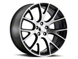 Hellcat Style Black Machined Wheel; 20x9.5; 15mm Offset (11-23 RWD Charger, Excluding Widebody)