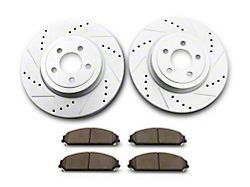C&L Super Sport Brake Rotor and Pad Kit; Front (09-23 Challenger GT, R/T, T/A; 11-23 Challenger SE, SXT w/ Dual Piston Front Calipers)