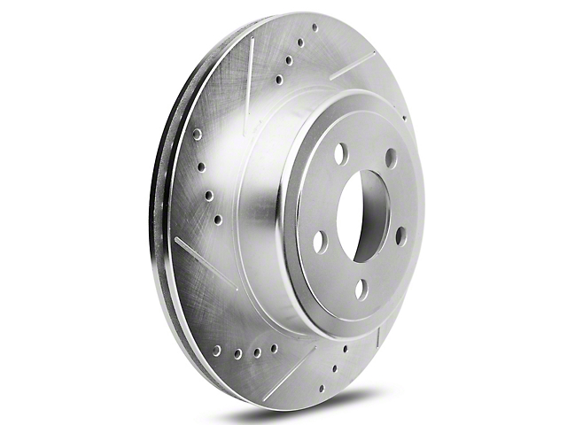 C&L Super Sport Cross-Drilled and Slotted Rotors; Rear Pair (09-23 Challenger w/o 4-Piston Rear Calipers)
