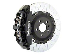 Brembo GT Series 8-Piston Front Big Brake Kit with 15-Inch 2-Piece Type 3 Slotted Rotors; Black Calipers (08-14 Challenger SRT8)
