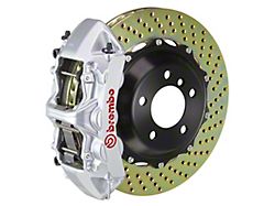 Brembo GT Series 6-Piston Front Big Brake Kit with 14-Inch 2-Piece Cross Drilled Rotors; Silver Calipers (11-23 5.7L HEMI, V6 Charger)