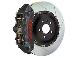 Brembo GT-S Series 6-Piston Front Big Brake Kit with 15-Inch 2-Piece Type 1 Slotted Rotors; Black Hard Anodized Calipers (06-10 5.7L HEMI RWD Charger)