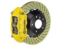 Brembo GT Series 4-Piston Rear Big Brake Kit with 15-Inch 2-Piece Cross Drilled Rotors; Yellow Calipers (06-14 Charger SRT8)