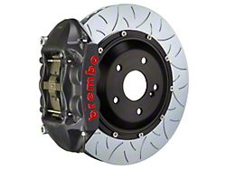 Brembo GT-S Series 4-Piston Rear Big Brake Kit with 15-Inch 2-Piece Type 3 Slotted Rotors; Black Hard Anodized Calipers (08-14 SRT8)