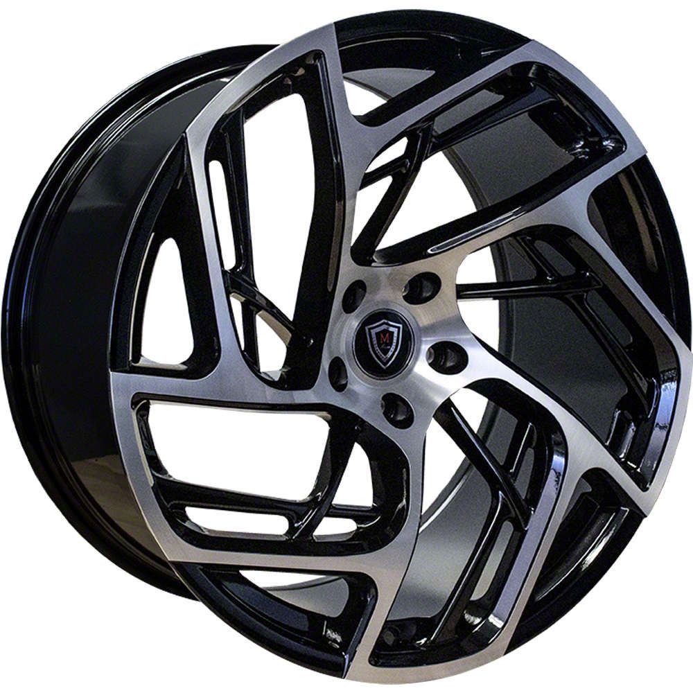 Marquee Wheels Charger M1002 Gloss Black Machined Wheel; Rear Only 