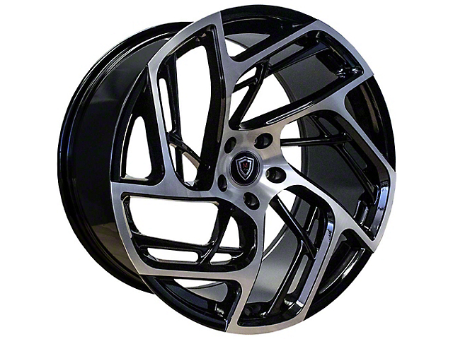 Marquee Wheels M1002 Gloss Black Machined Wheel; Rear Only; 20x10.5 (08-22 All, Excluding AWD)