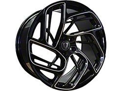 Marquee Wheels M1002 Gloss Black Milled Wheel; Rear Only; 20x10.5 (11-23 RWD Charger)