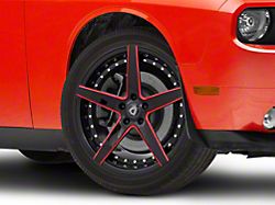 Marquee Wheels M3226 Gloss Black with Red Milled Accents Wheel; 20x9 (08-22 Challenger, Excluding AWD)