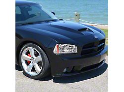 Factory Style Headlights with Corner Lights; Chrome Housing; Clear Lens (06-10 Charger w/ Factory Halogen Headlights)