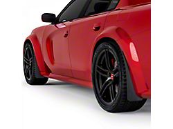 Mud Flaps; Front and Rear; Gloss Carbon Fiber (20-22 Charger Widebody)