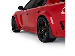 Mud Flaps; Front and Rear; Matte Black (20-22 Charger Widebody)