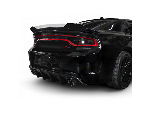 V3R Style Wicker Bill Rear Spoiler Add-On; Dry Carbon Fiber (15-23 Charger, Excluding Widebody)