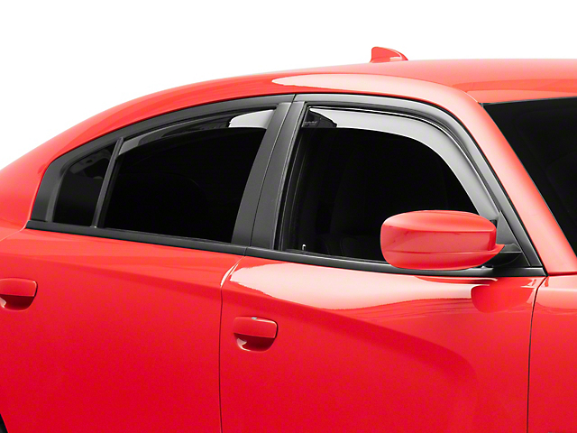 Weathertech Side Window Deflectors; Front and Rear; Dark Smoke (11-22 Charger)