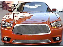 Wire Mesh Upper and Lower Grilles; Chrome (11-14 Charger w/o Adaptive Cruise Control, Excluding SRT8)