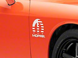 Officially Licensed MOPAR M Flag Decal; White (06-14 Charger)