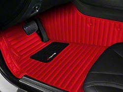 Single Layer Stripe Front and Rear Floor Mats; Full Red (11-22 Charger)