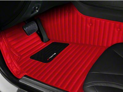 Single Layer Stripe Front and Rear Floor Mats; Full Red (21-24 Bronco 4-Door)