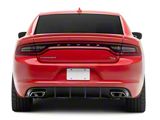 Base SRT Style Rear Dual Exhaust Diffuser; Gloss Black (15-17 Charger SE; 15-18 Charger GT, Pursuit, R/T; 15-23 Charger SXT)