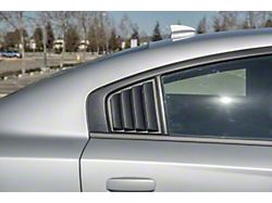 Performance Track Style Quarter Window Louvers; Matte Black (15-22 Charger)