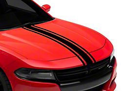 SpeedForm Universal Hood Stripes; Gloss Black (Universal; Some Adaptation May Be Required)