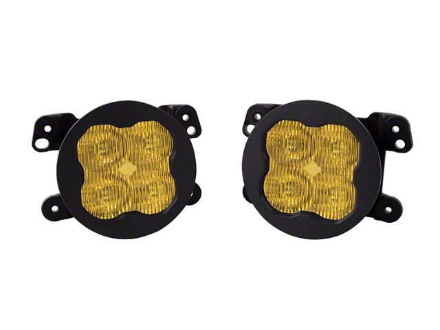 Diode Dynamics SS3 Sport Type M ABL LED Fog Light Kit; Yellow SAE Fog (07-18 Jeep Wrangler JK; 18-24 Jeep Wrangler JL Rubicon & Sahara w/ Plastic Front Bumper)