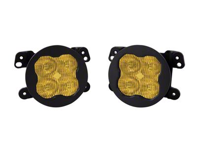 Diode Dynamics SS3 Sport Type M ABL LED Fog Light Kit; Yellow SAE Fog (07-18 Jeep Wrangler JK; 18-24 Jeep Wrangler JL Rubicon & Sahara w/ Plastic Front Bumper)