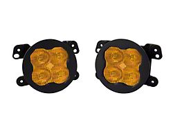 Diode Dynamics SS3 Max Type M ABL LED Fog Light Kit; Yellow SAE Fog (07-18 Jeep Wrangler JK; 18-23 Jeep Wrangler JL Rubicon & Sahara w/ Plastic Front Bumper)